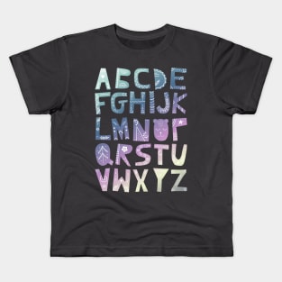 Decorated Alphabet (gradient colors) Kids T-Shirt